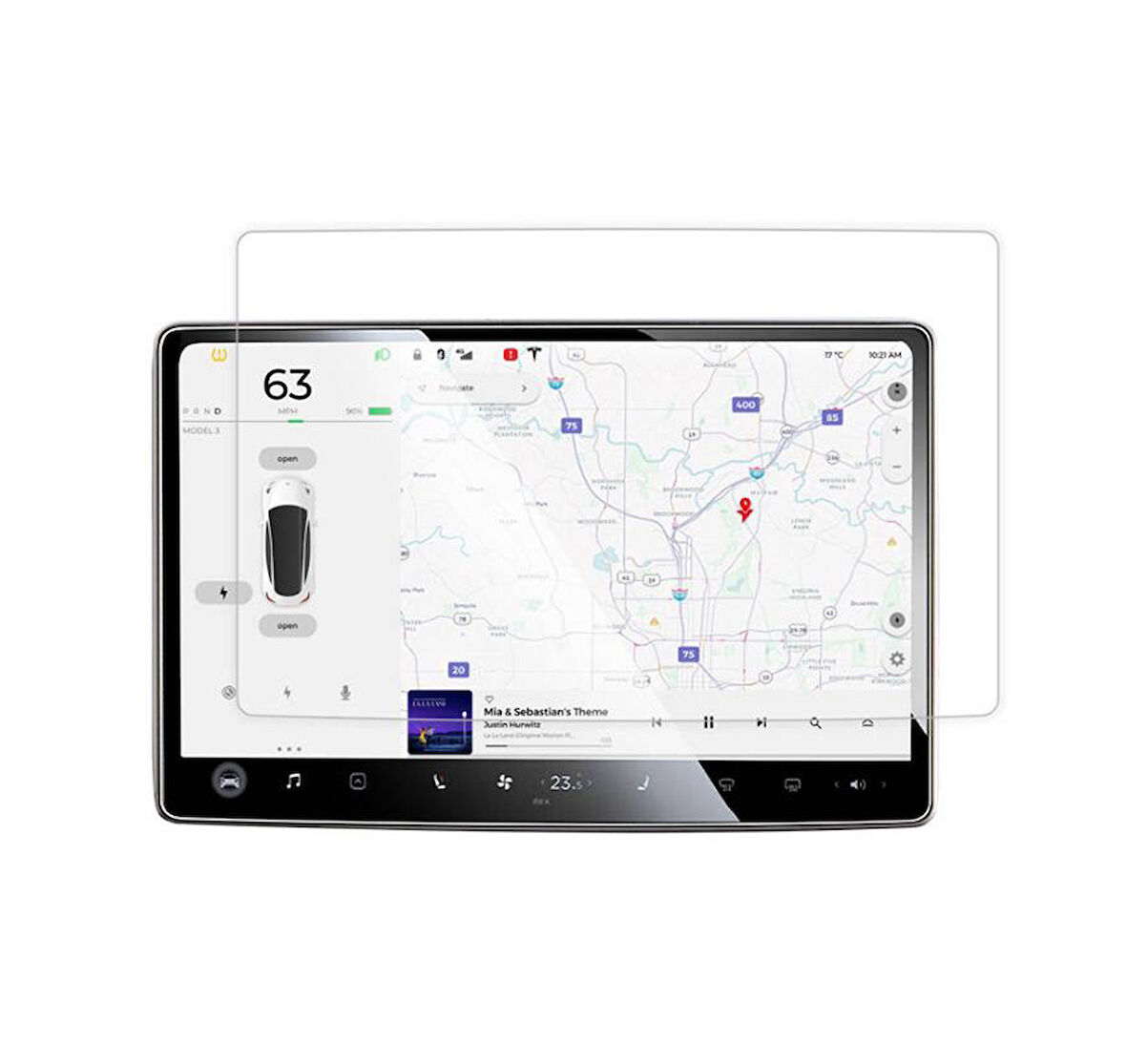 Tesla Model Y ve 3 Navigasyon Ekranı Koruma Filmi 9inç