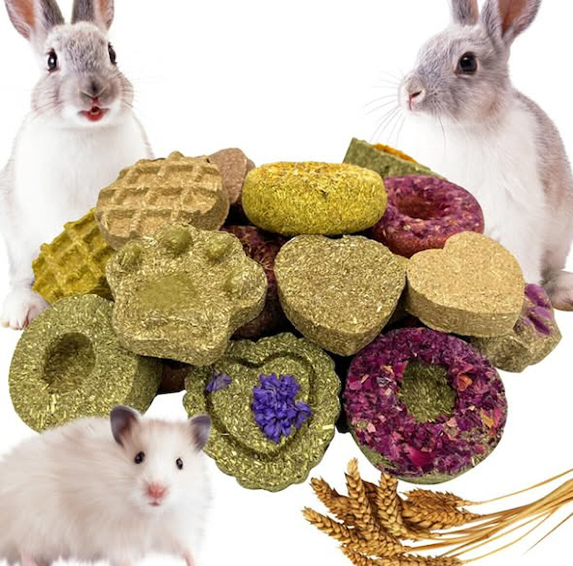 Tavşan Hamster Doğal Çiğneme Oyuncağı 24 Parça  