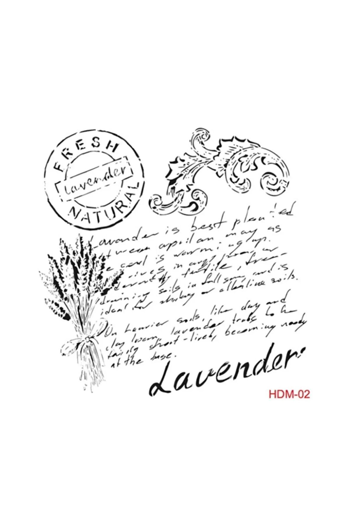 Lavanta Stencil (şablon) 25x25 Cm