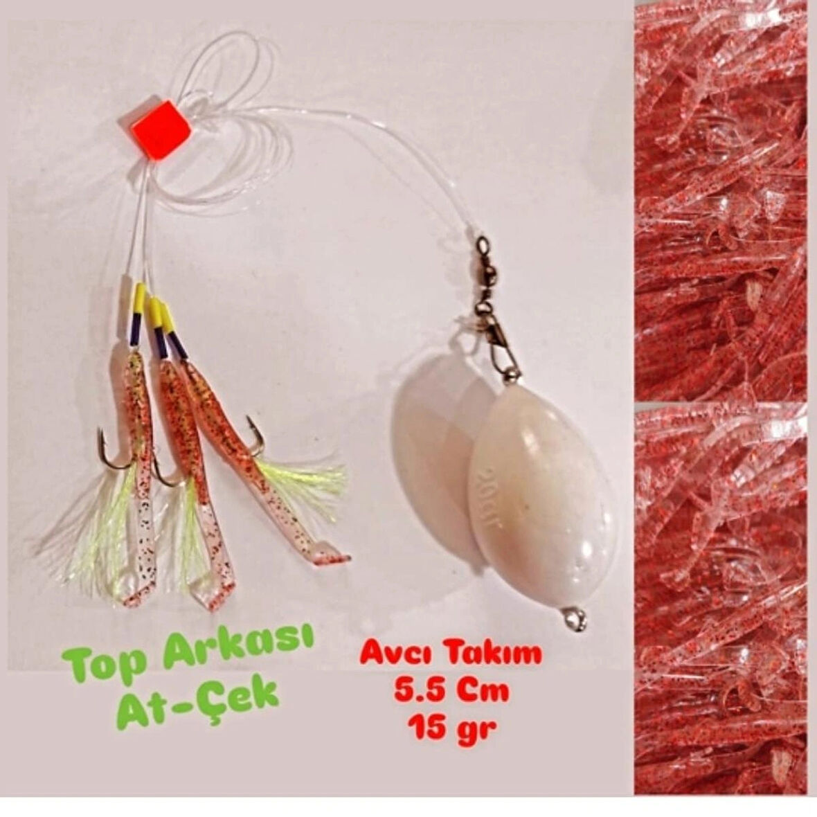 At-çek Spin Top Arkası 5,5 Cm 15 Gr Kırmızı Avcı Balık 