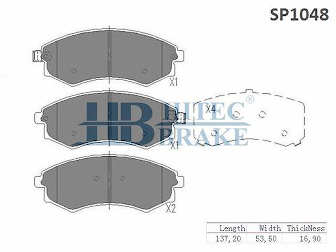 Hitech 010046 Ön Balata Elantra 91-00 Sonata 90-02 Altima Magentis 01-2.0 Rexton 08-2.7 Sp1046 