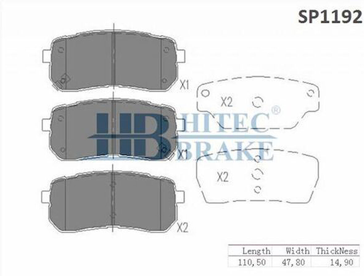 Hitech 010049 Arka Balata Hyundai H1 08-Ix55 09-3.0CRDI Sp1190 3301131XKW09A