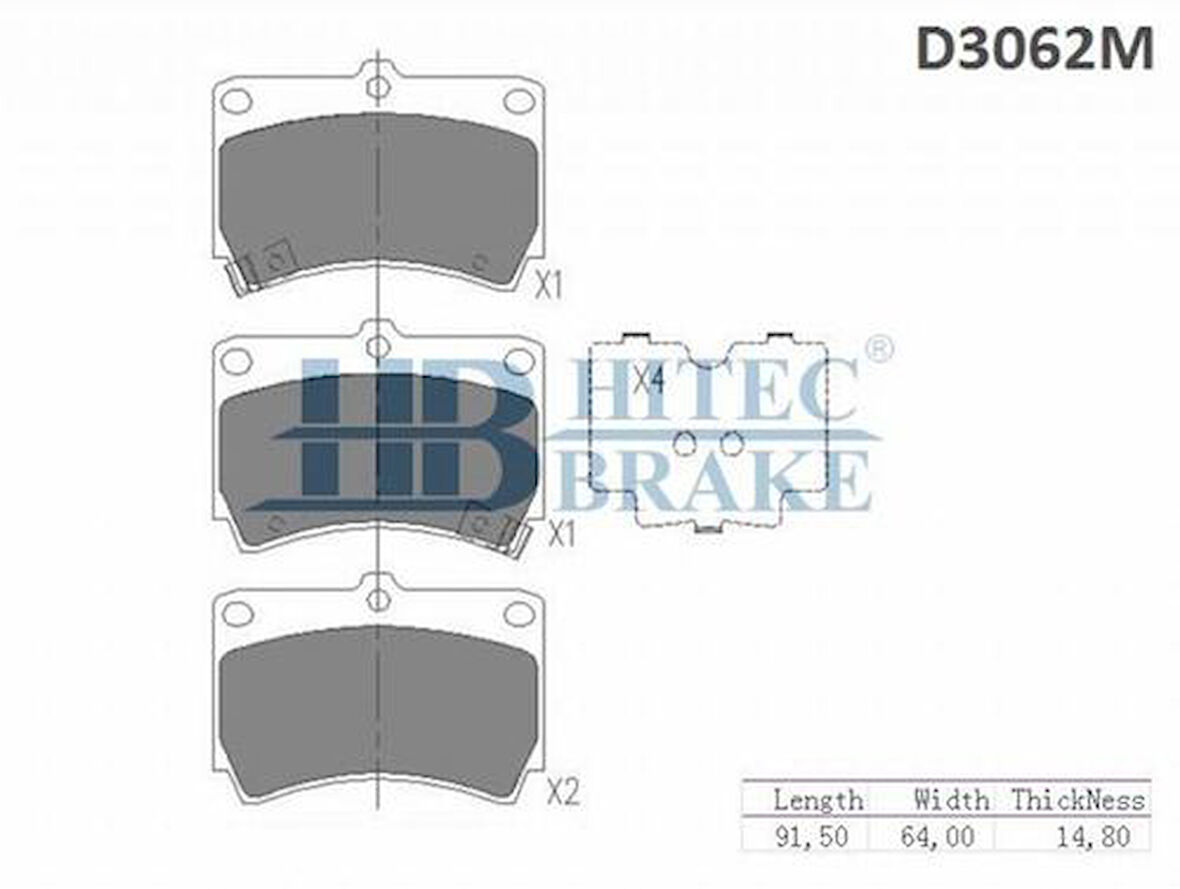 Hitech 010088 Ön Balata 323 89-97 Mazda 121 01-1.3 Rio 00-06 1.3-1.5 B6 Motor D3060 B0923329Z