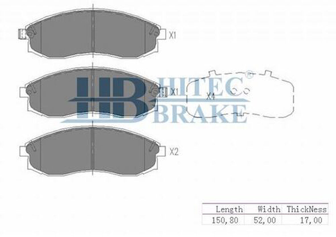 Hitech 010117 Ön Balata L200 Strada 02-06 4 2-4 4 K64T-K74T D1224-Mr527548 MN102617