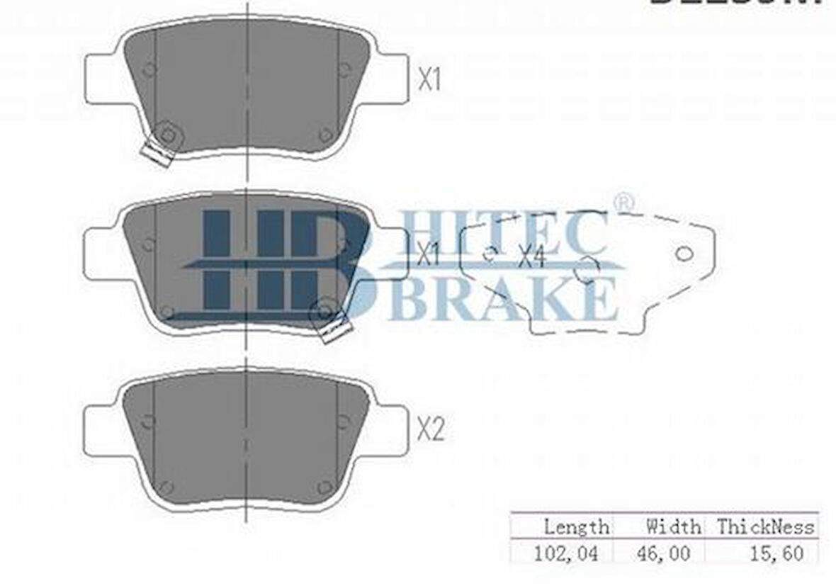 Hitech 010187 Arka Balata Avensis 03-08 Corolla Verso 04-09 1.6-1.8-2.0-D4D D2237 