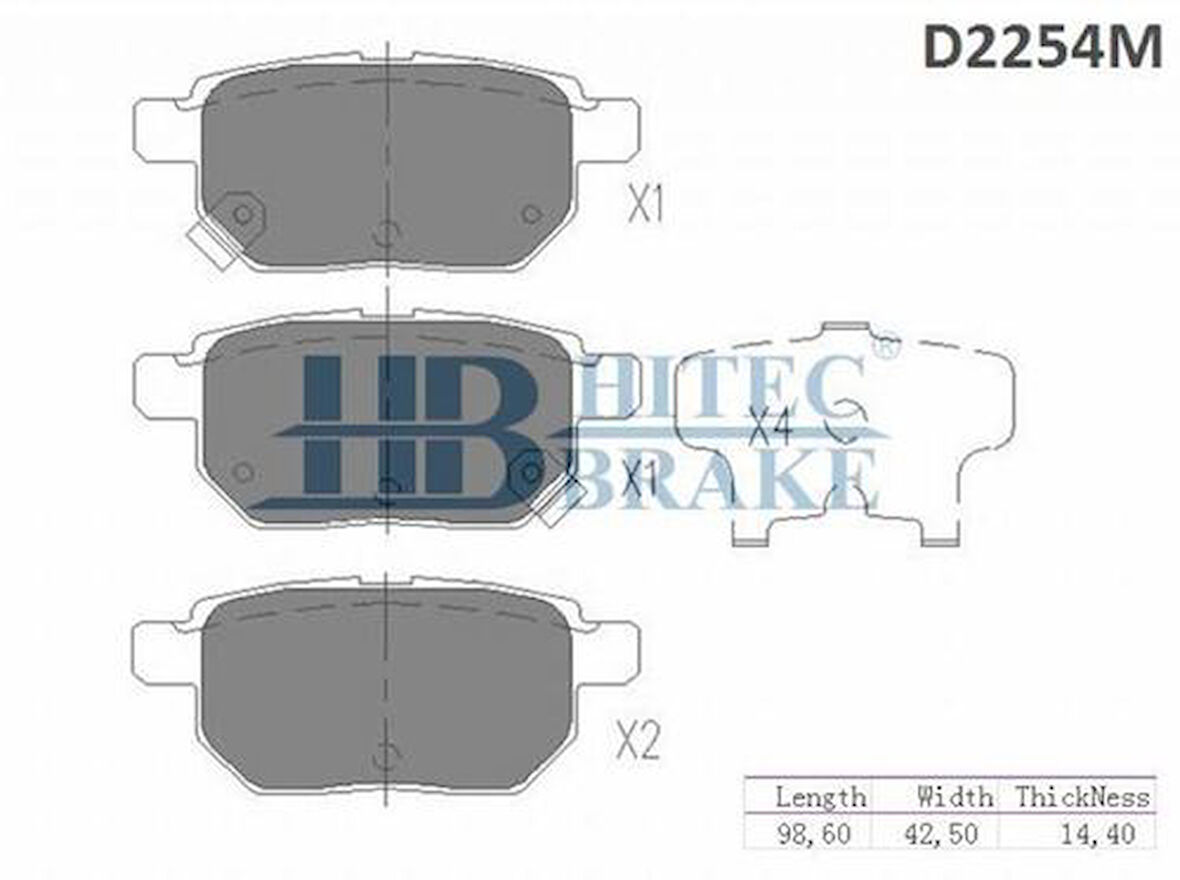 Hitech 010193 Arka Balata Corolla Auris 07-1.6-1.6 VVT Yaris 06-1.0-1.8Vv Prius 12-Urban Cruiser 10-Benz-D2252 