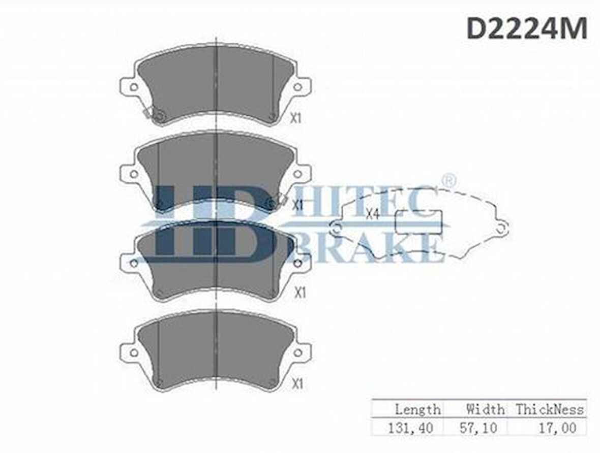 Hitech 010194 Ön Balata Corolla 02-07 1.4VVTI-1.6VVT Zze120Corolla 1.4 4D4 D2222 