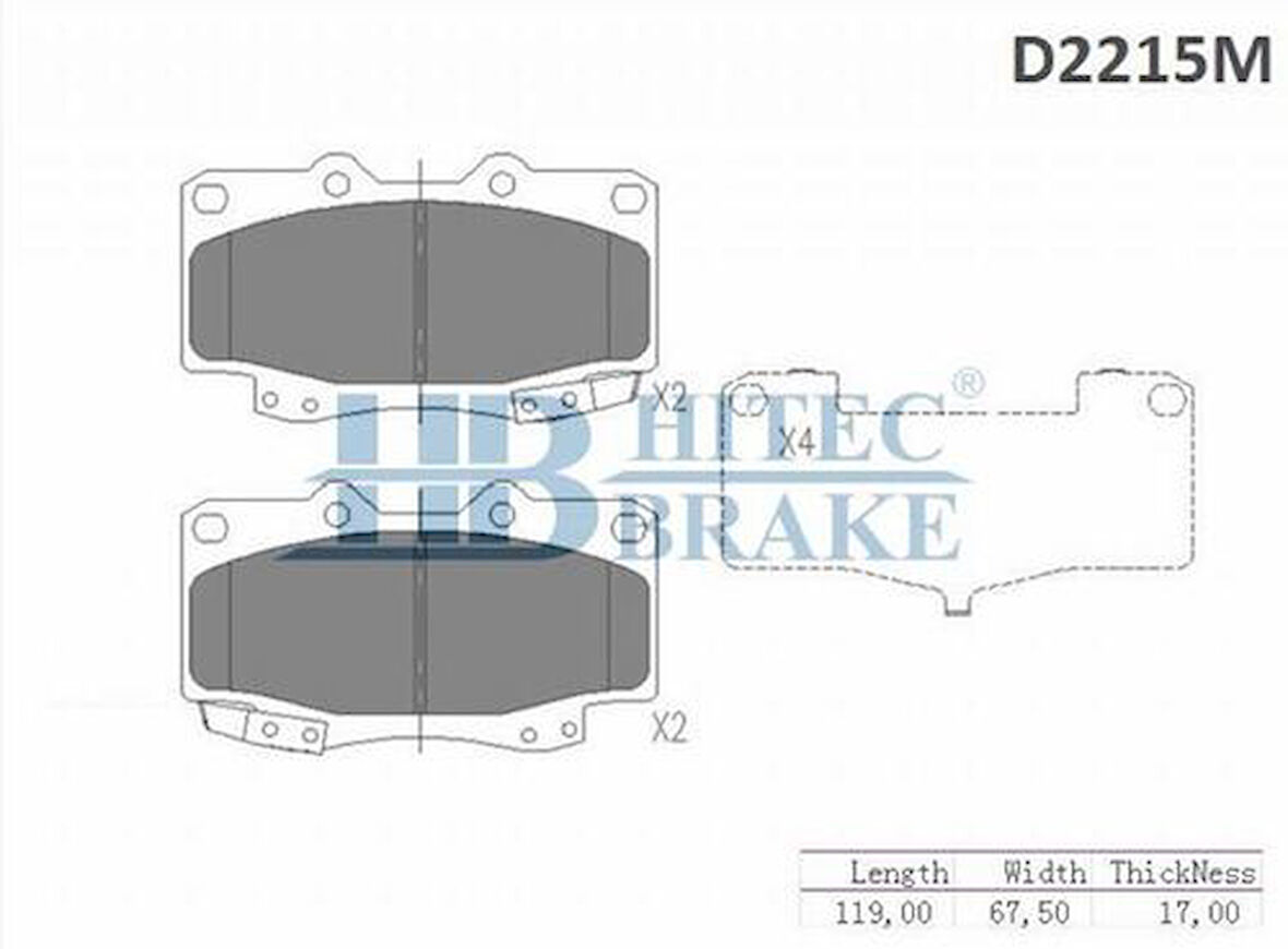 Hitech 010207 Ön Balata Hilux Vigo 06-4x4 Land Cruiser 04-D2213 04465-04030