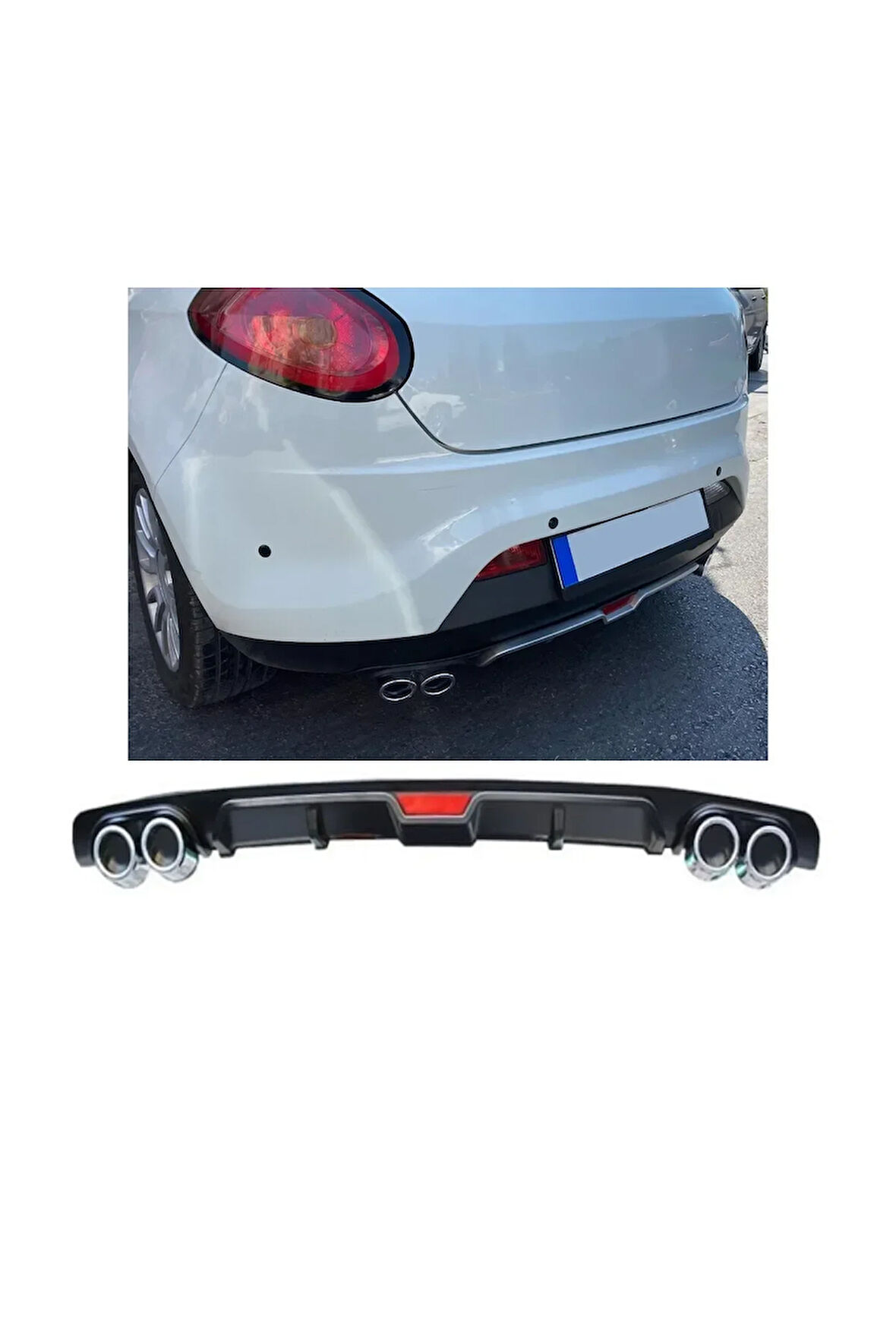 FİAT BRAVO UYUMLU BODY KİT DİFÜZÖR 4 ÇIKIŞ SİYAH YUVARLAK