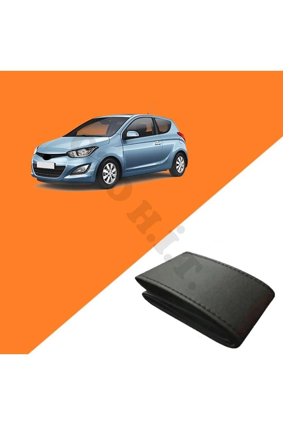 HYUNDAİ İ20 09-14 UYUMLU DERİ DİREKSİYON KILIFI KALİTELİ DİKMELİ SİYAH