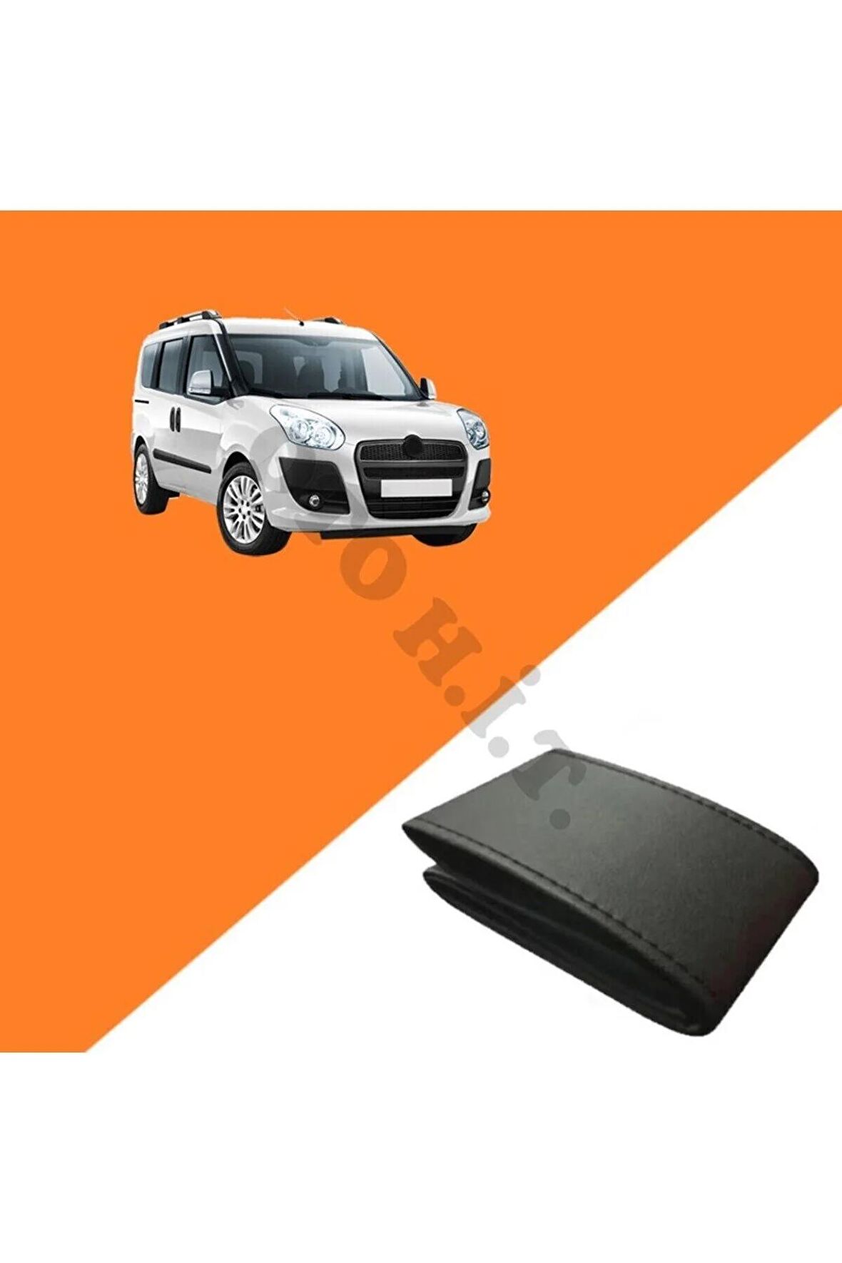 FİAT DOBLO D3 UYUMLU DERİ DİREKSİYON KILIFI KALİTELİ DİKMELİ SİYAH