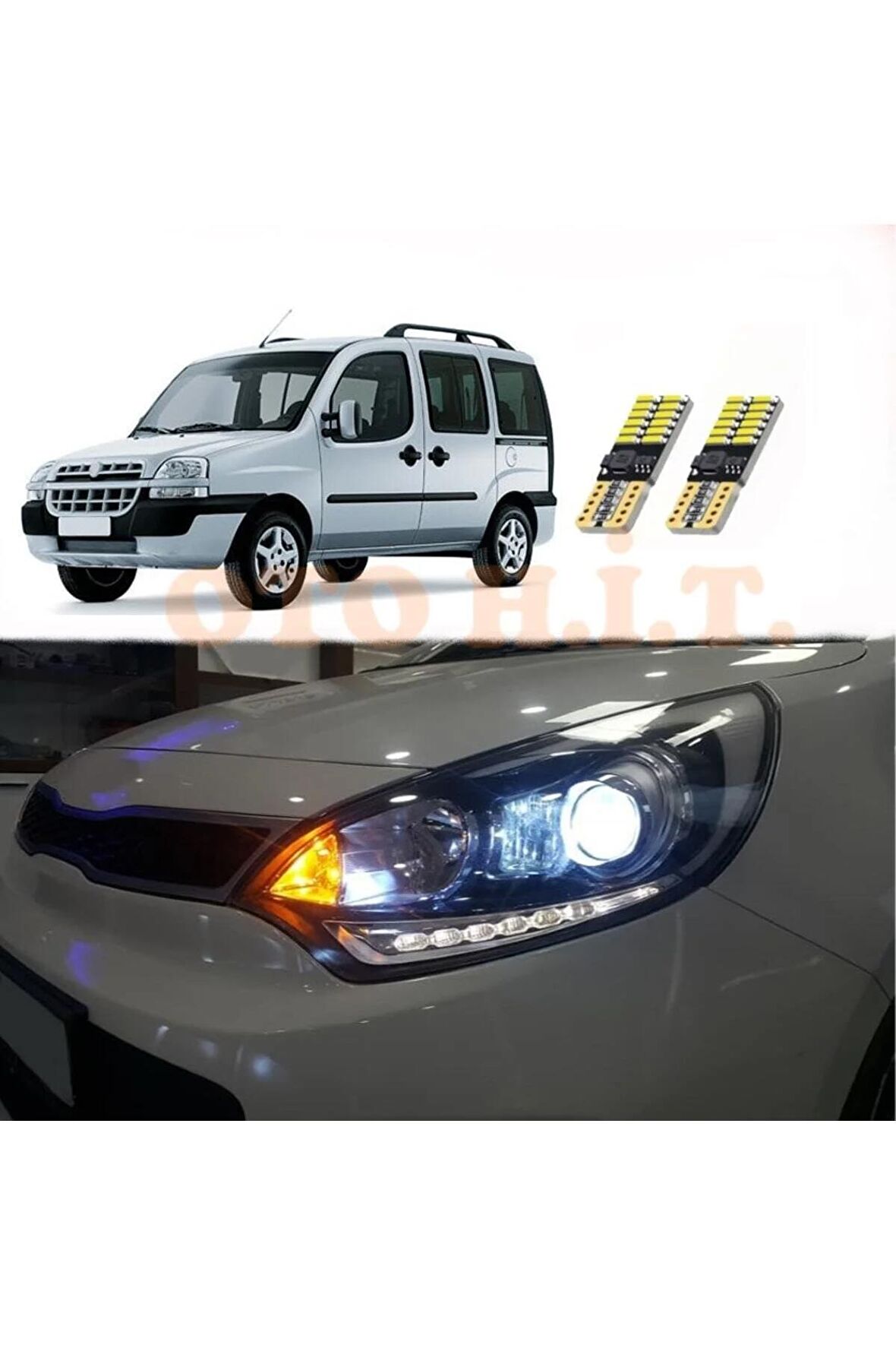 Fiat Doblo D1 01-05 Uyumlu Park Ampulü Beyaz Led Aydınlatma Ampulü Canbus'li