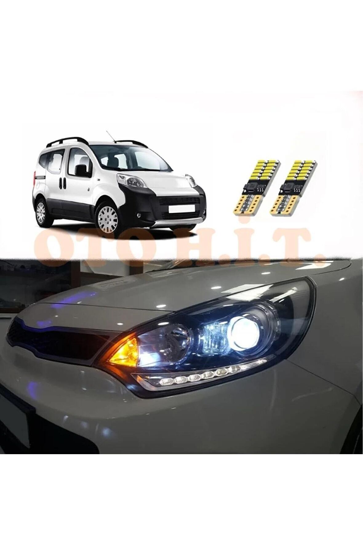 Peugeot Bipper Uyumlu Park Ampulü Beyaz Led Aydınlatma Ampulü Canbus'li