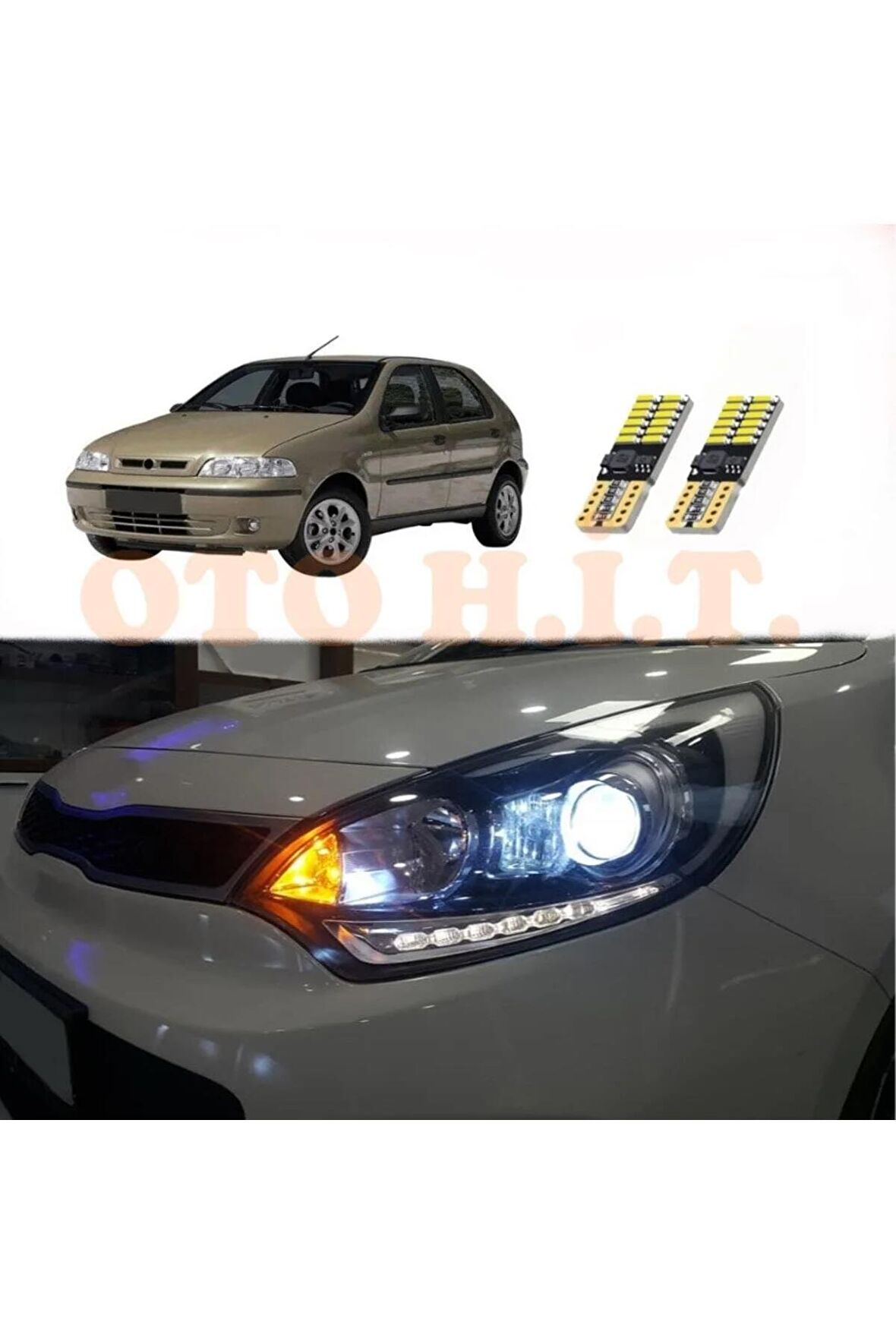 Fiat Palio Orta Kasa Uyumlu Park Ampulü Beyaz Led Aydınlatma Ampulü Canbus'li