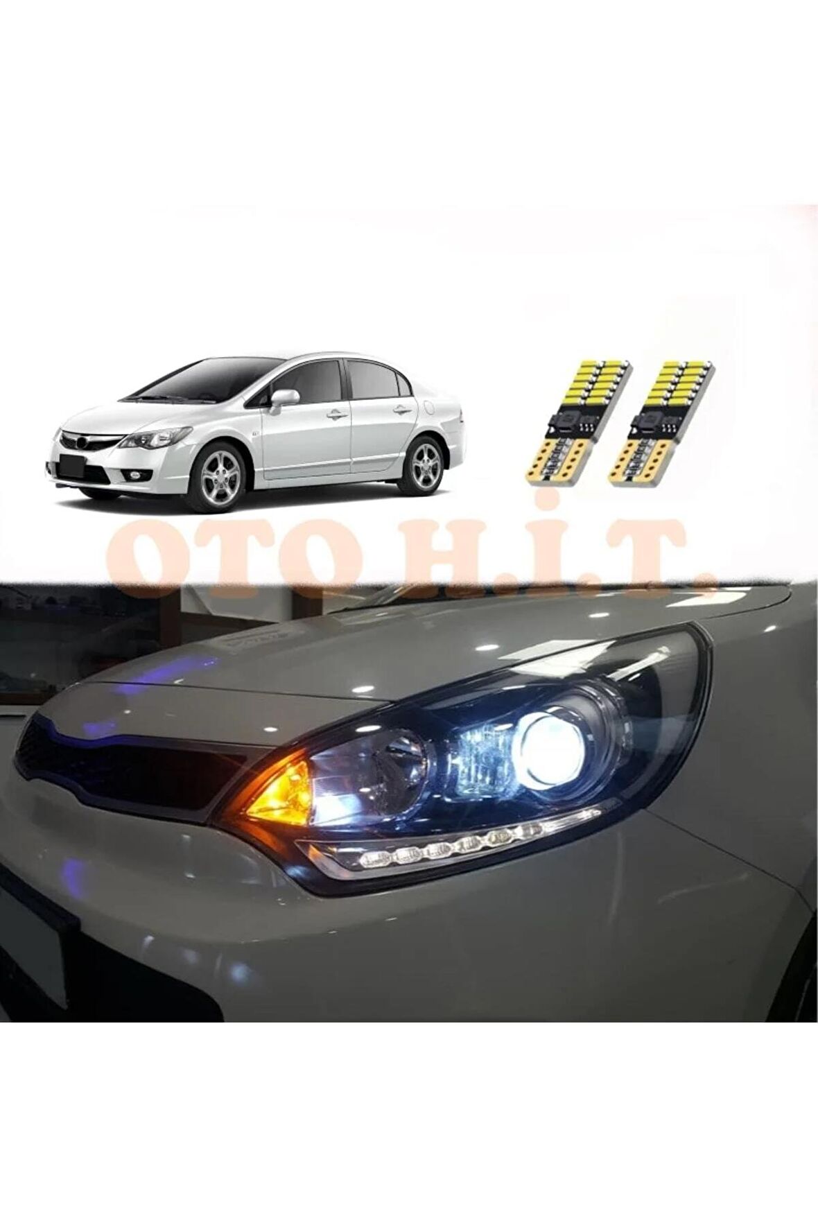 Honda Civic Fd6 Uyumlu Park Ampulü Beyaz Led Aydınlatma Ampulü Canbus'li