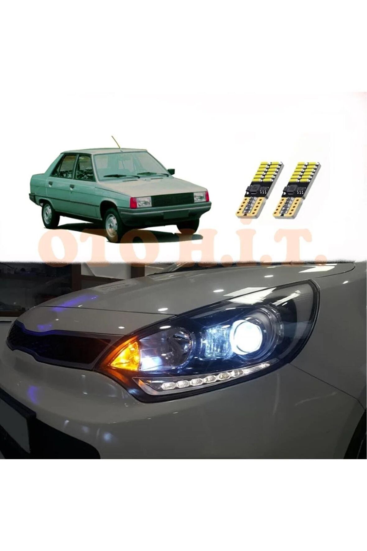 Renault 9 Uyumlu Park Ampulü Beyaz Led Aydınlatma Ampulü Canbus'li