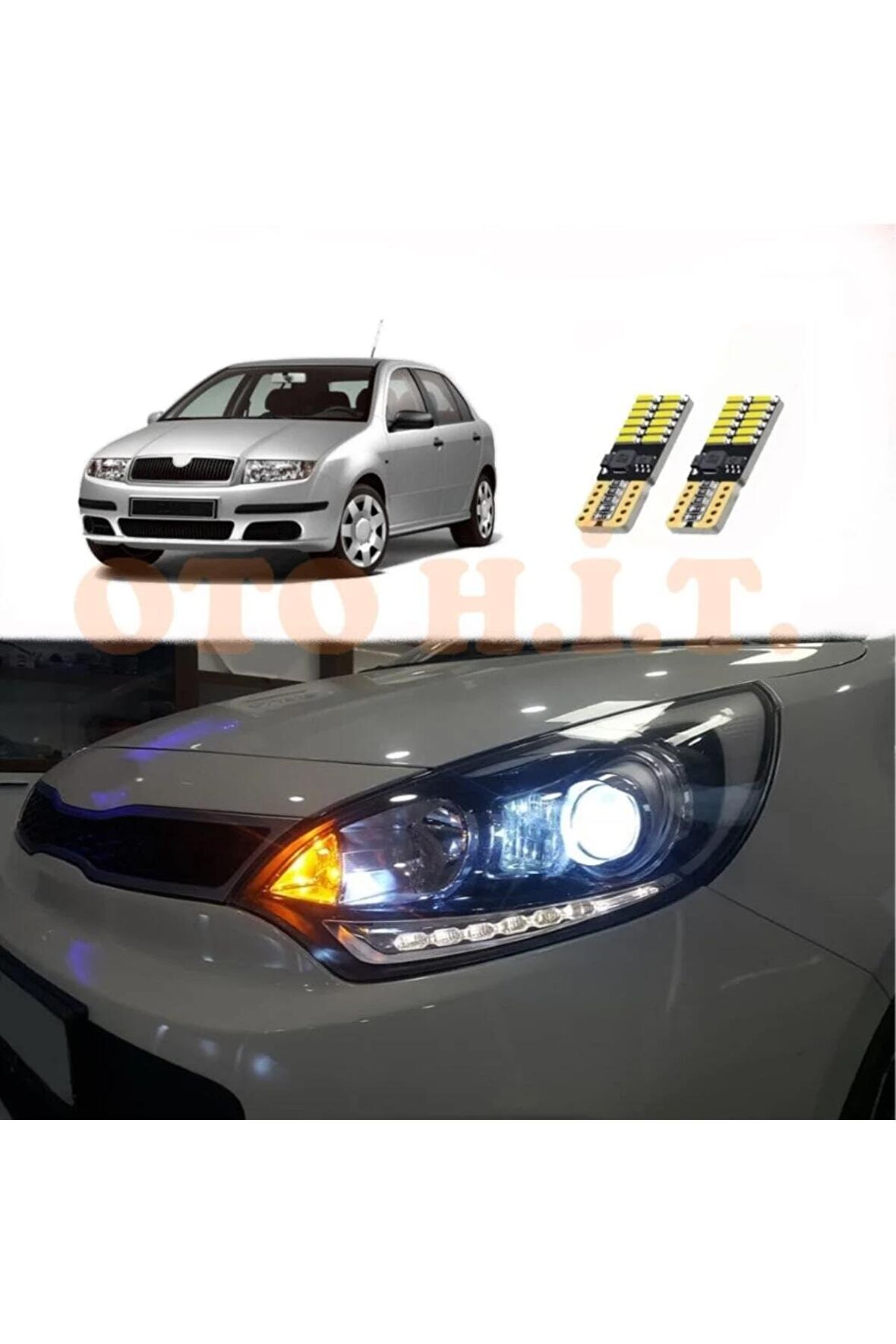 Skoda Fabia 01-08 Uyumlu Park Ampulü Beyaz Led Aydınlatma Ampulü Canbus'li