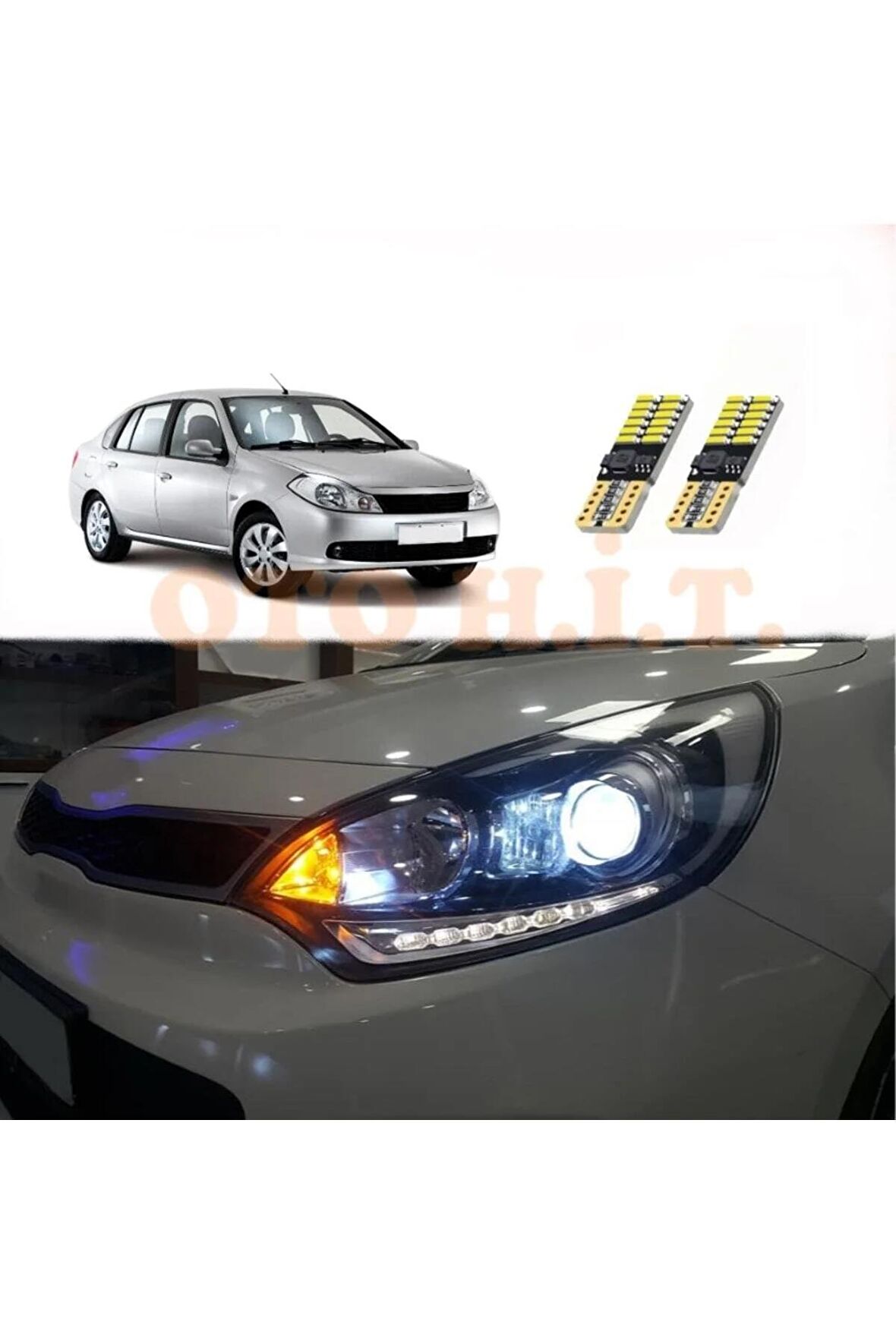 Renault Symbol 08-12 Uyumlu Park Ampulü Beyaz Led Aydınlatma Ampulü Canbus'li