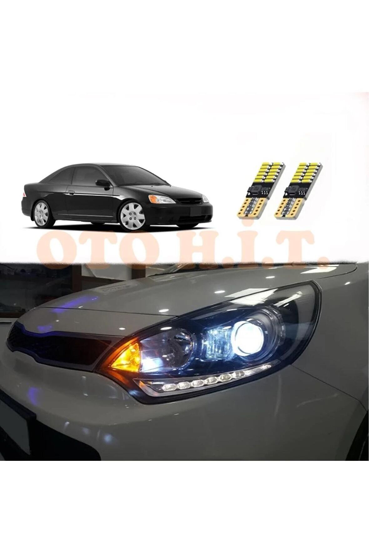 Honda Civic Vtec1 Uyumlu Park Ampulü Beyaz Led Aydınlatma Ampulü Canbus'li