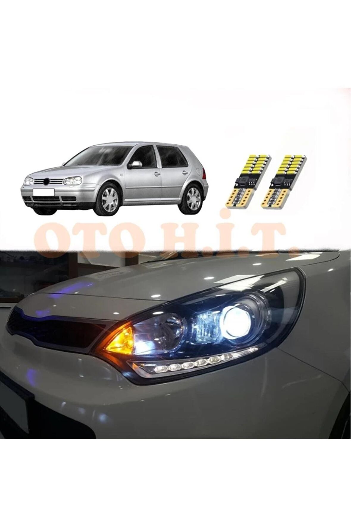 Volkswagen Golf 4 Uyumlu Park Ampulü Beyaz Led Aydınlatma Ampulü Canbus'li