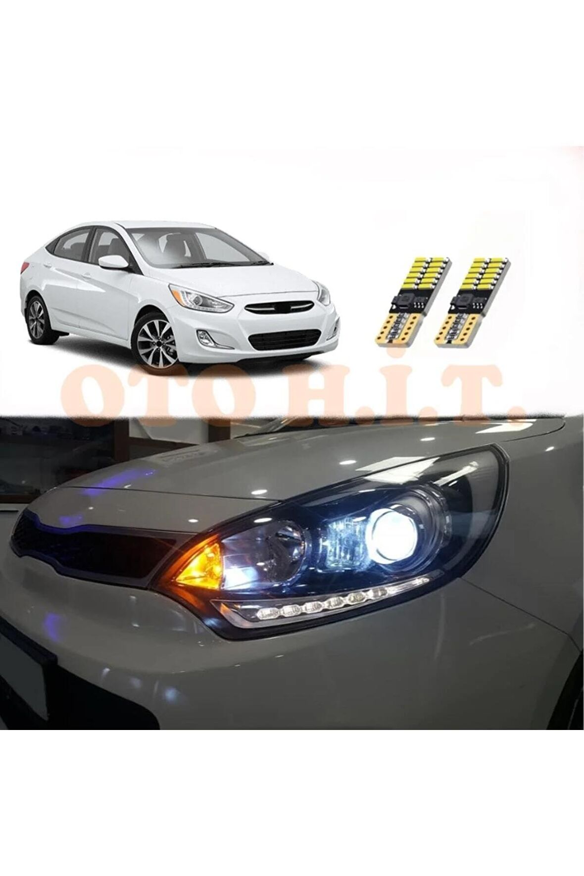 Hyundai Accent Blue Uyumlu Park Ampulü Beyaz Led Aydınlatma Ampulü Canbus'li