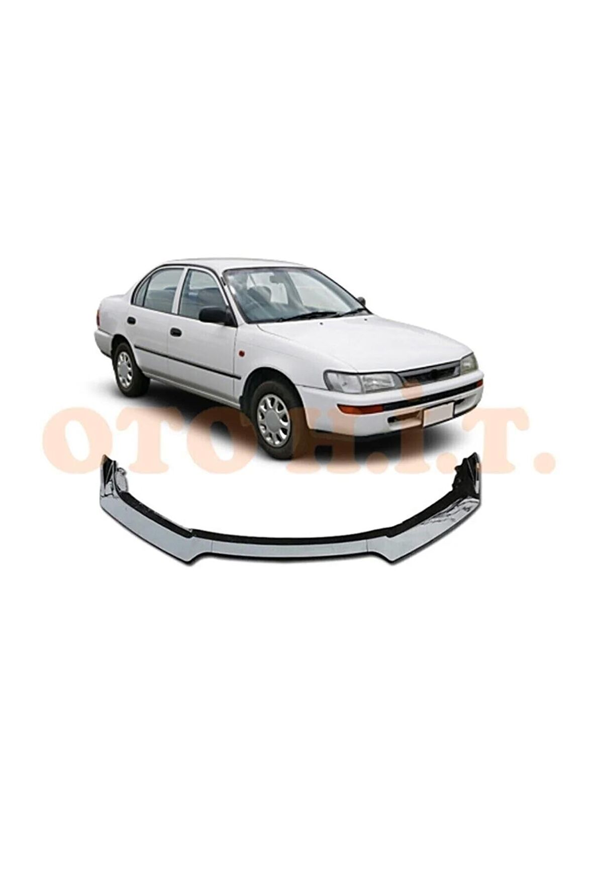 Toyota Corolla 1993-1997 Uyumlu Esnek Ayarlanabilir 3 Parça Kanatlı Piano Black Ön Lip