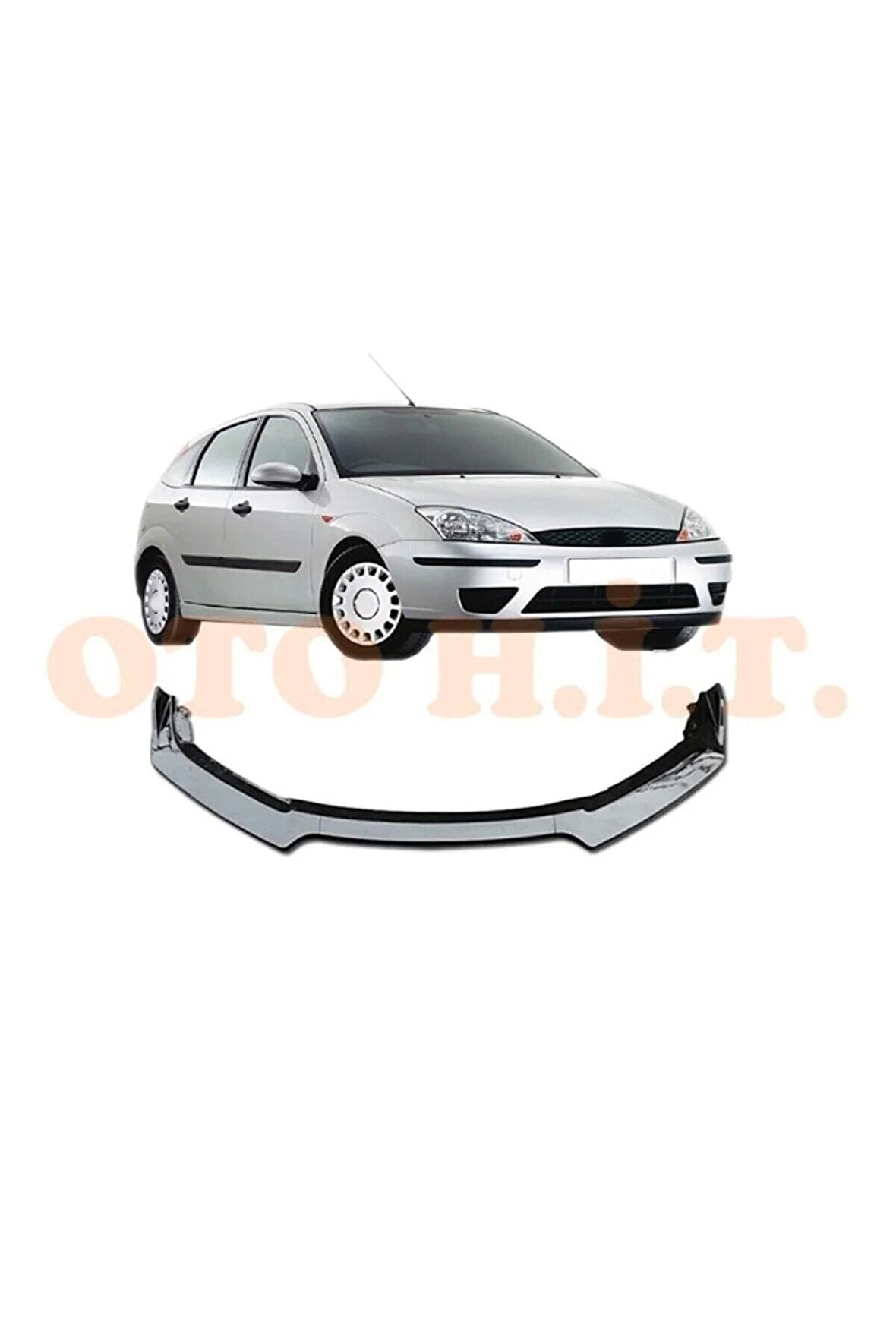 Focus 1 Uyumlu Esnek Ayarlanabilir 3 Parça Kanatlı Piano Black Ön Lip