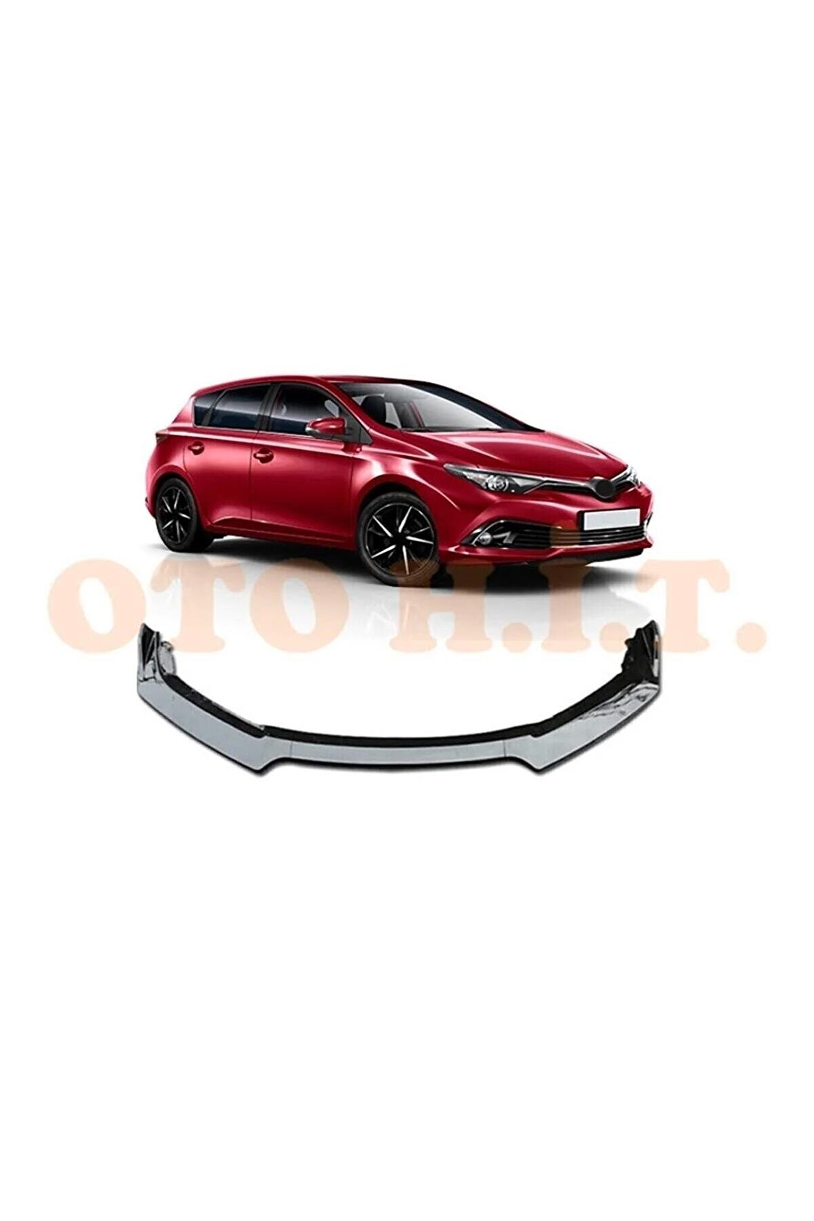 Toyota Auris 2015 Ve Üzeri Uyumlu Esnek Ayarlanabilir 3 Parça Kanatlı Piano Black Ön Lip