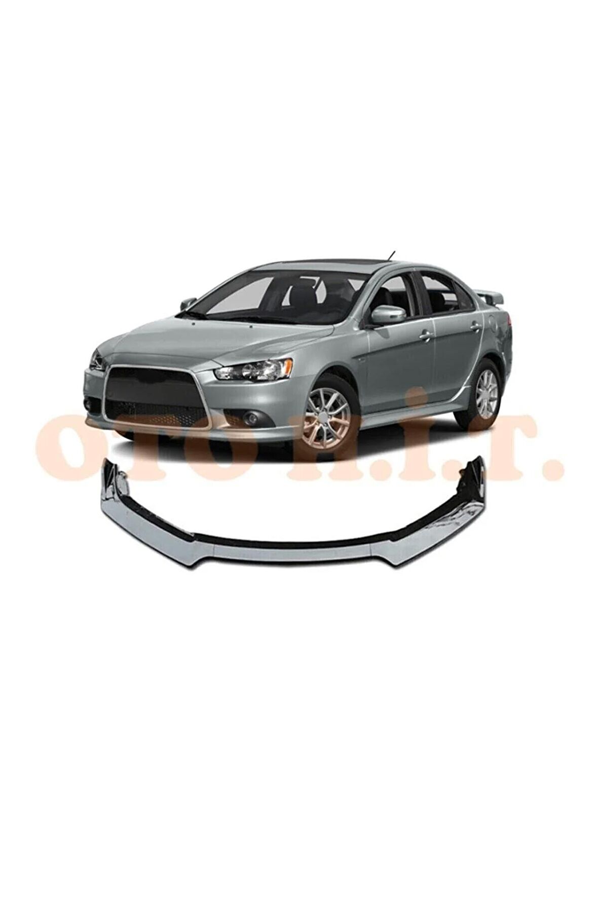 Mitsubishi Lancer Uyumlu Esnek Ayarlanabilir 3 Parça Kanatlı Piano Black Ön Lip