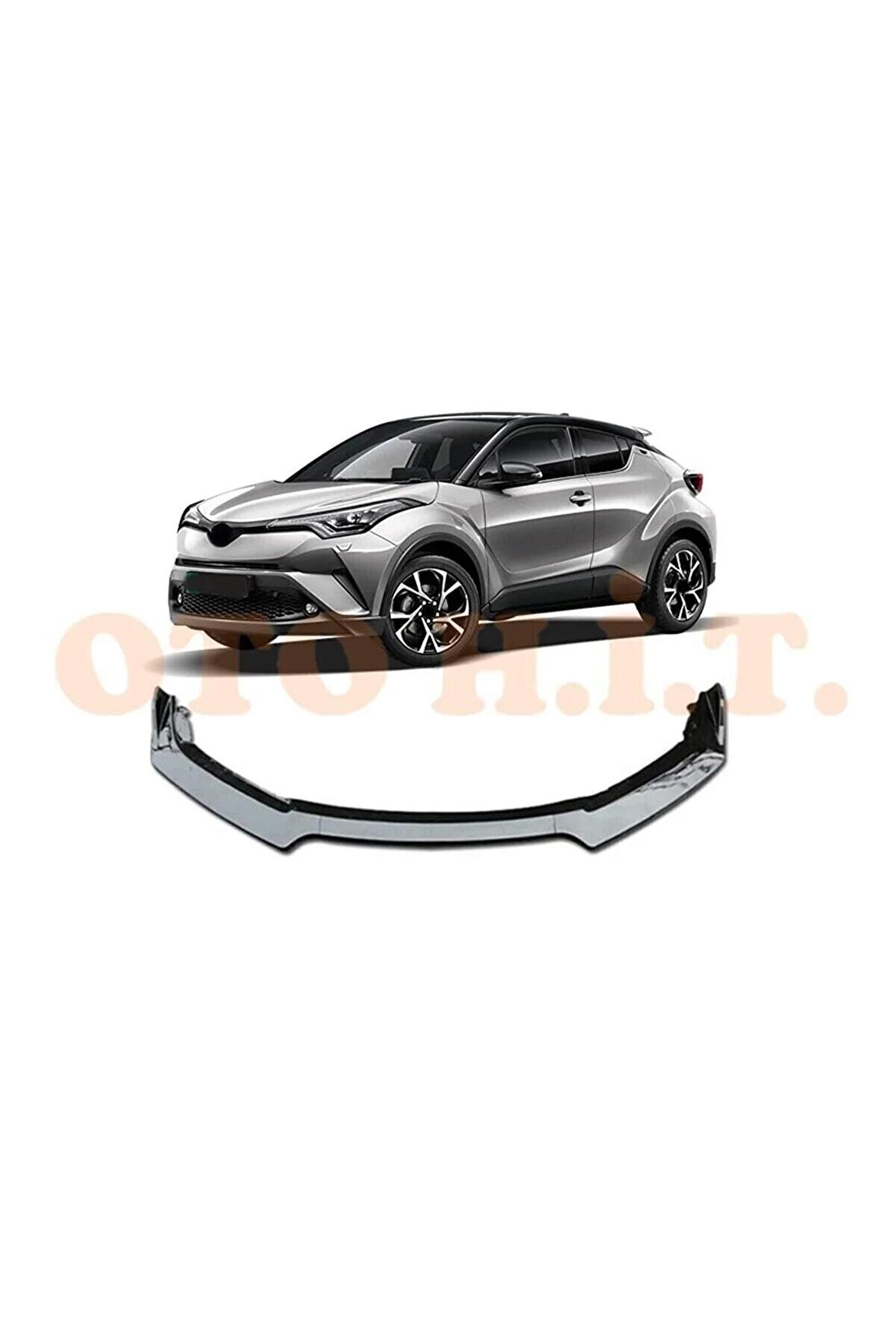 Toyota Chr Uyumlu Esnek Ayarlanabilir 3 Parça Kanatlı Piano Black Ön Lip