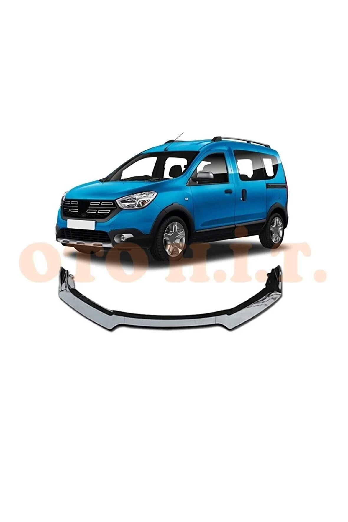 Dacia Dokker Uyumlu Esnek Ayarlanabilir 3 Parça Kanatlı Piano Black Ön Lip