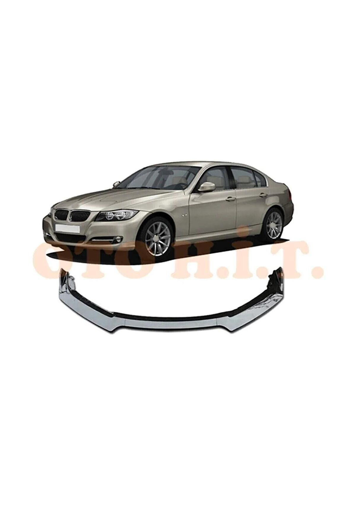 Bmw E90 3 Serisi Uyumlu Esnek Ayarlanabilir 3 Parça Kanatlı Piano Black Ön Lip