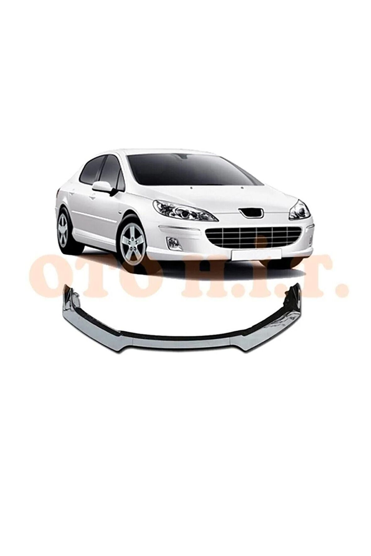 Peugeot 407 Uyumlu Esnek Ayarlanabilir 3 Parça Kanatlı Piano Black Ön Lip