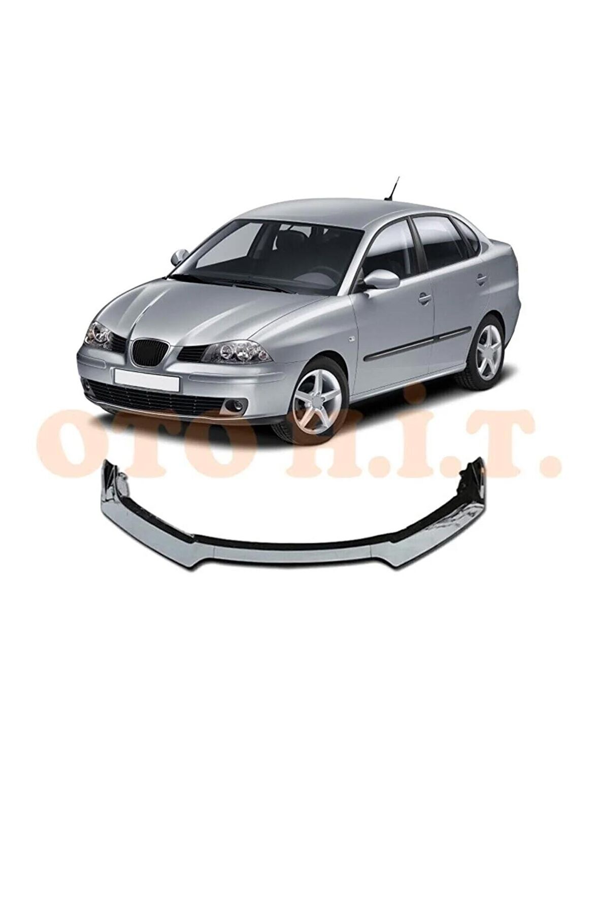 Seat Ibiza Cordoba 2002-2008 Uyumlu Esnek Ayarlanabilir 3 Parça Kanatlı Piano Black Ön Lip