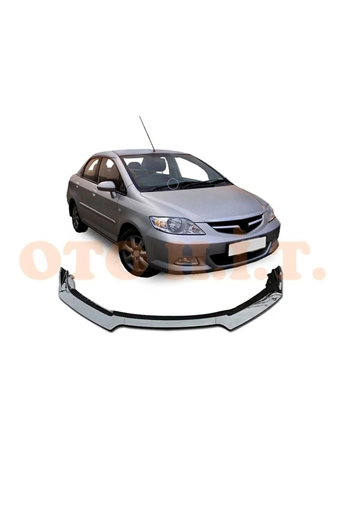 Honda City Uyumlu Esnek Ayarlanabilir 3 Parça Kanatlı Piano Black Ön Lip