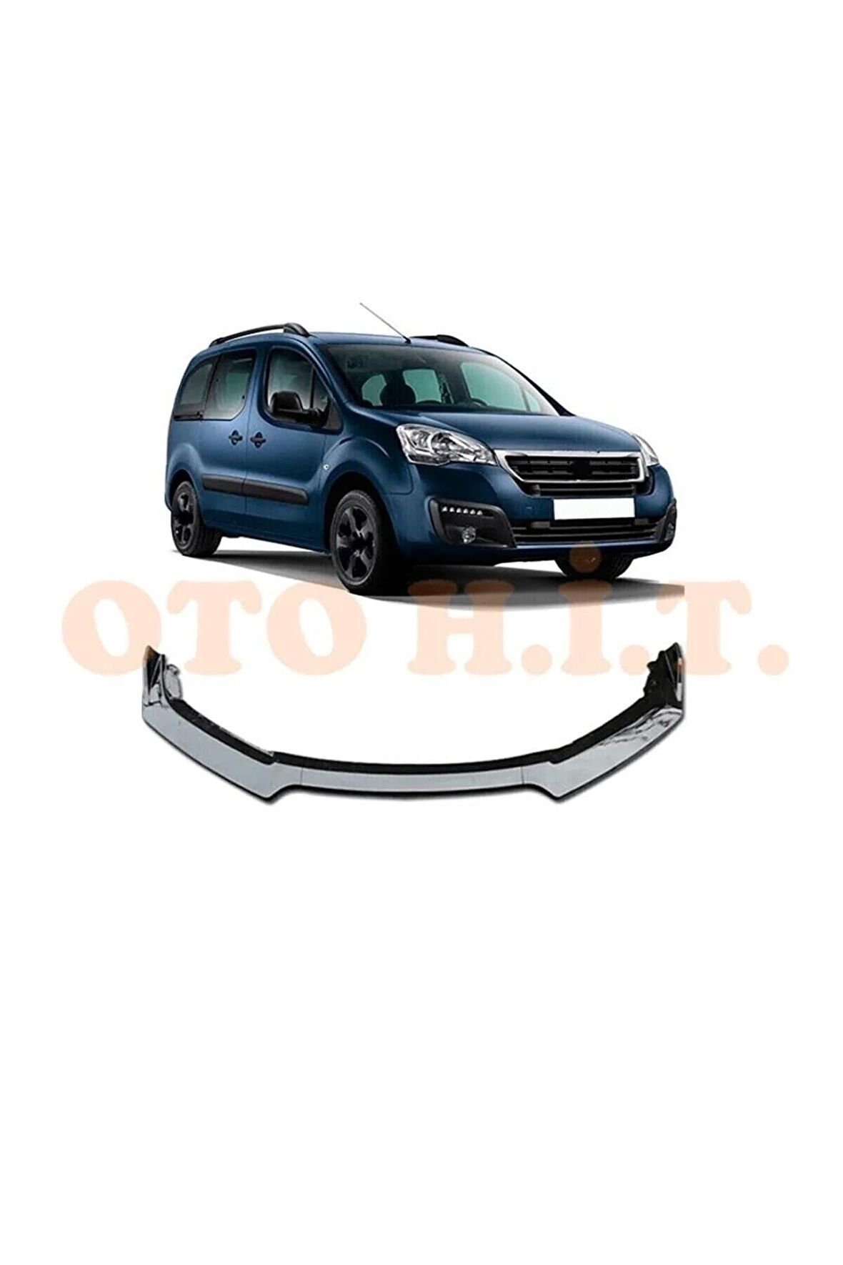 Citroen Berlingo 2015 Ve Üzeri Uyumlu Esnek Ayarlanabilir 3 Parça Kanatlı Piano Black Ön Lip