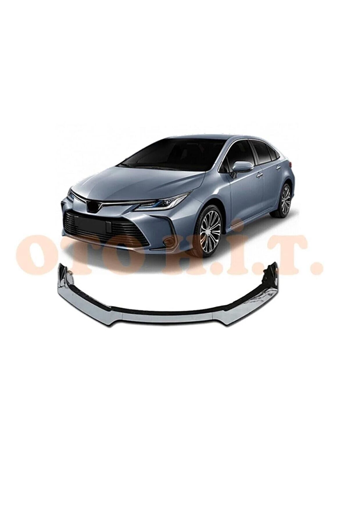 Toyota Corolla Yeni Kasa Uyumlu Esnek Ayarlanabilir 3 Parça Kanatlı Piano Black Ön Lip
