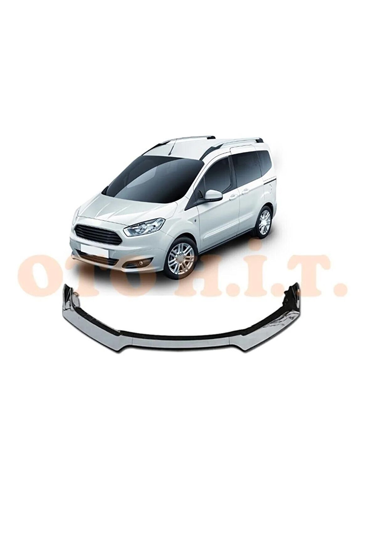 Ford Courier Uyumlu Esnek Ayarlanabilir 3 Parça Kanatlı Piano Black Ön Lip