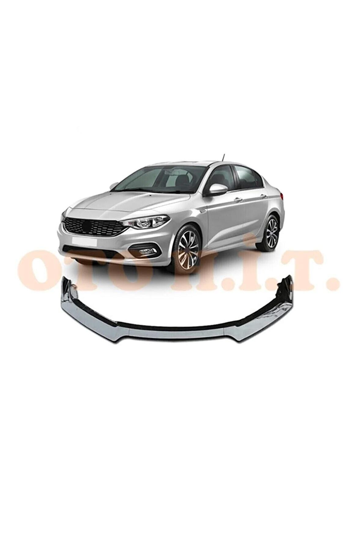 Fiat Egea Uyumlu Esnek Ayarlanabilir 3 Parça Kanatlı Piano Black Ön Lip