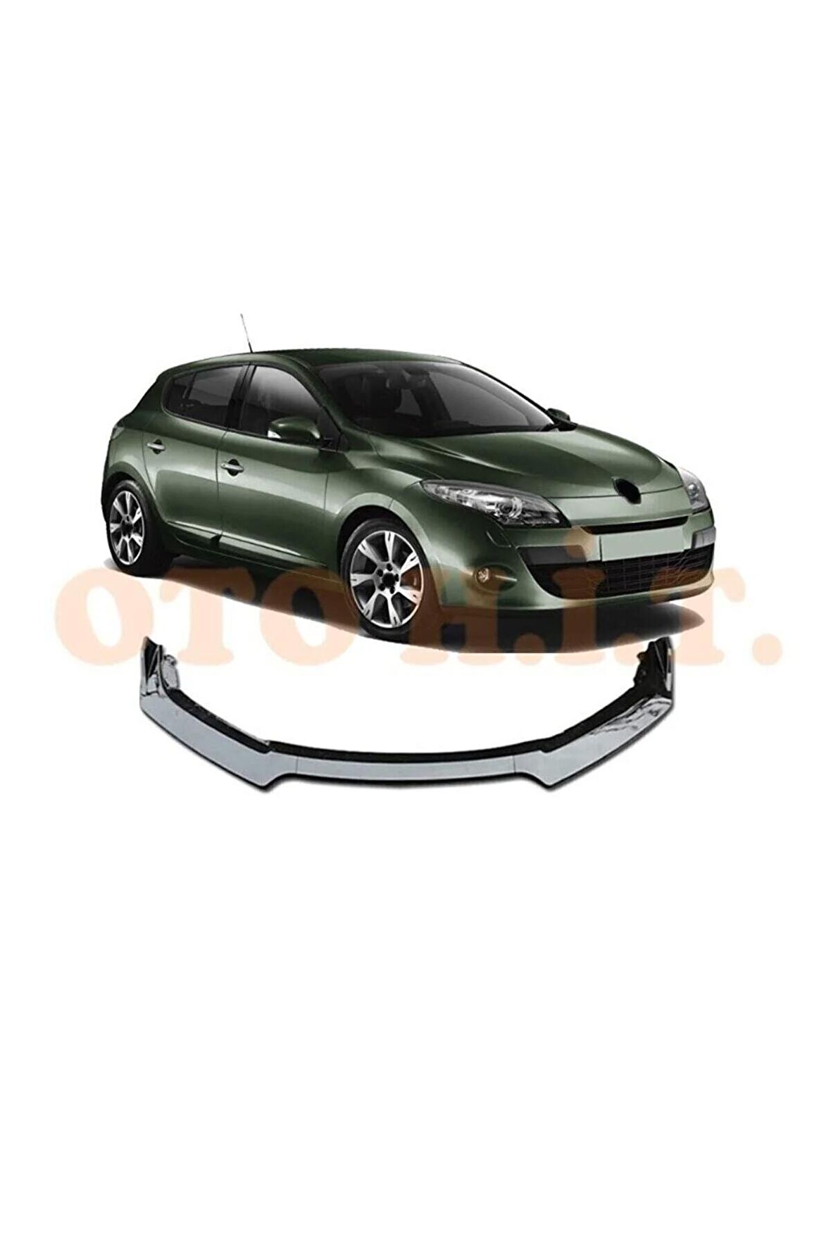 Renault Megane 3 Uyumlu Esnek Ayarlanabilir 3 Parça Kanatlı Piano Black Ön Lip