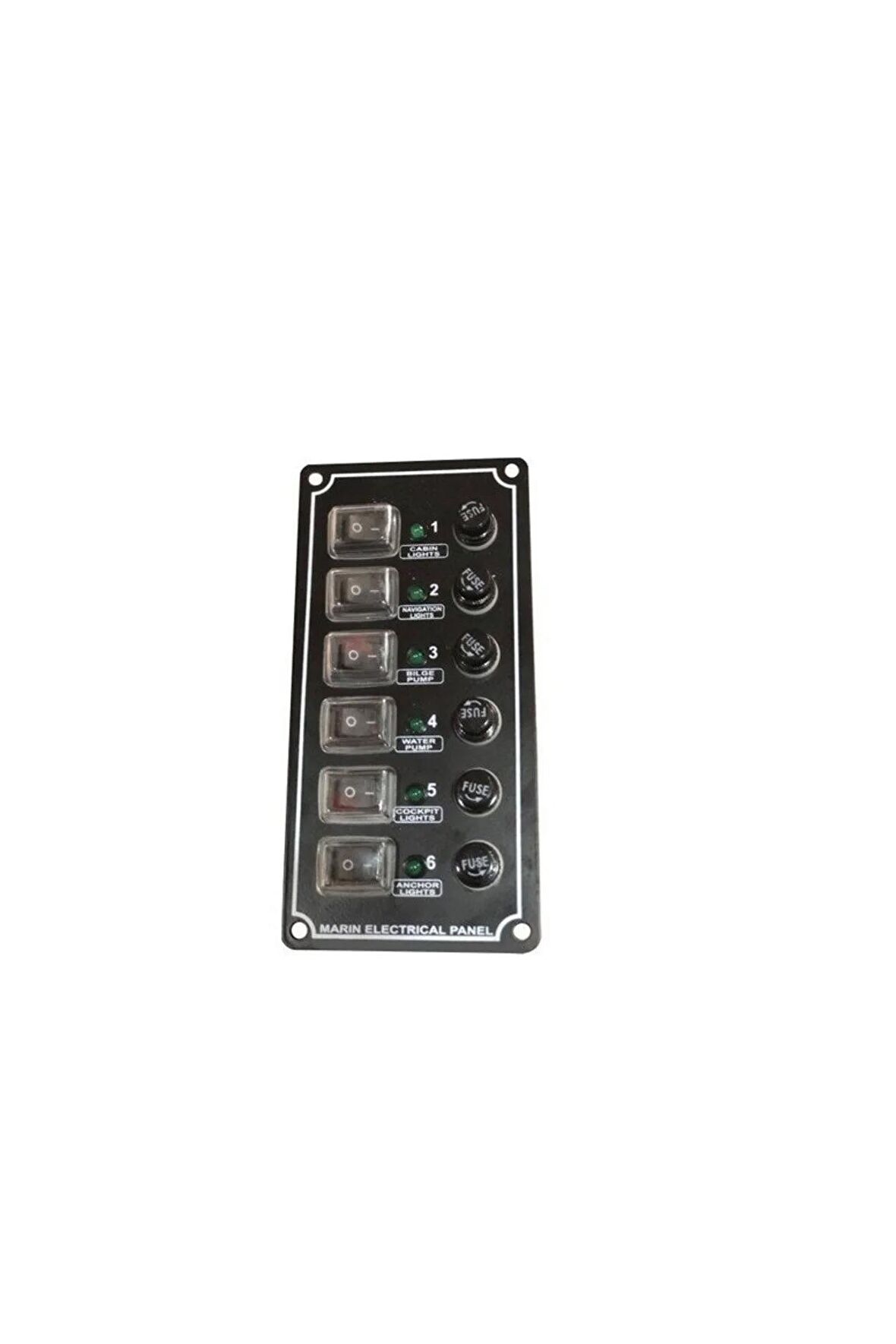 Izoleli Elektrik Switch Panelleri (dikey) 6li Siyah