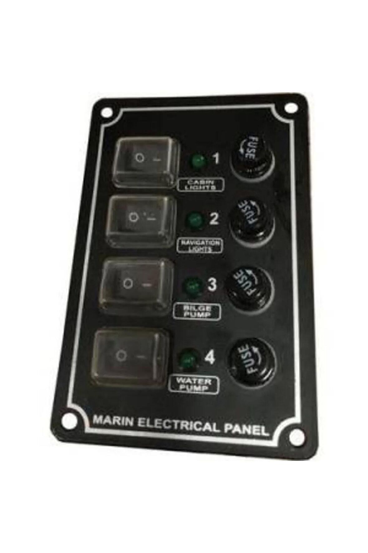 Izoleli Elektrik Switch Panelleri (dikey) 4lü Siyah