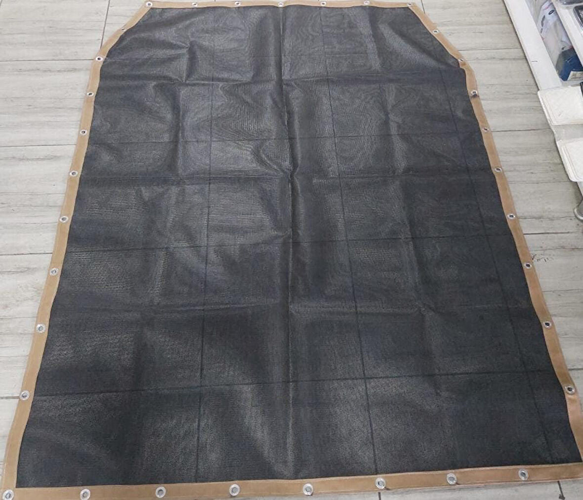 Tekne Tente Gölgelik Hazır 200x150cm Siyah Delikli