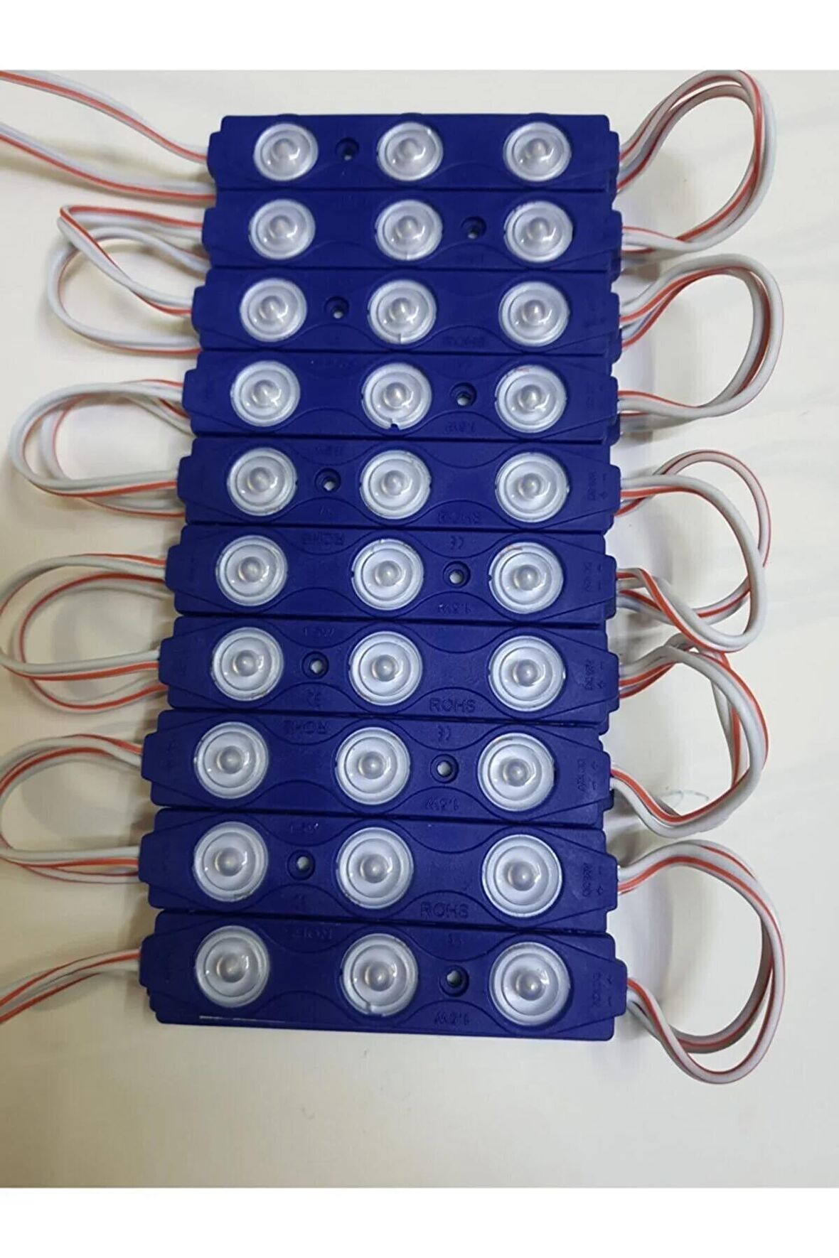 Tekne Parmak Modül Led Mercekli Mavi 10’lu 12 V