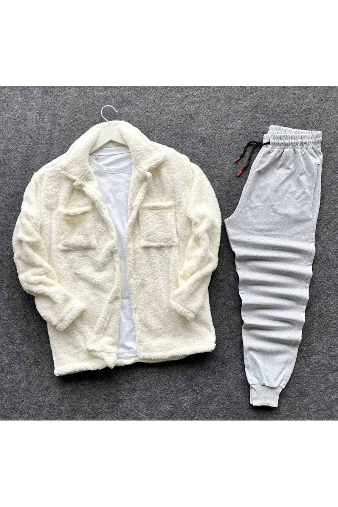 Peluş Ceket + Kışlık Eşofman 2li Kombin