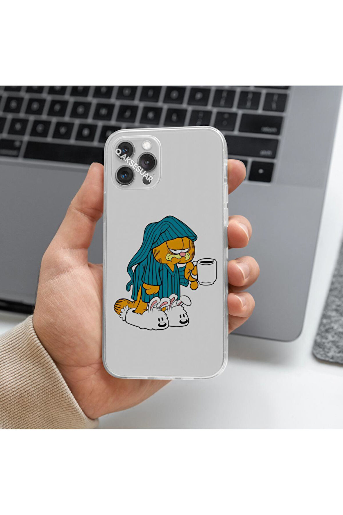 Huawei Mate 10 Pro Uyumlu Garfield Tasarımlı Premium Şeffaf Telefon Kılıfı