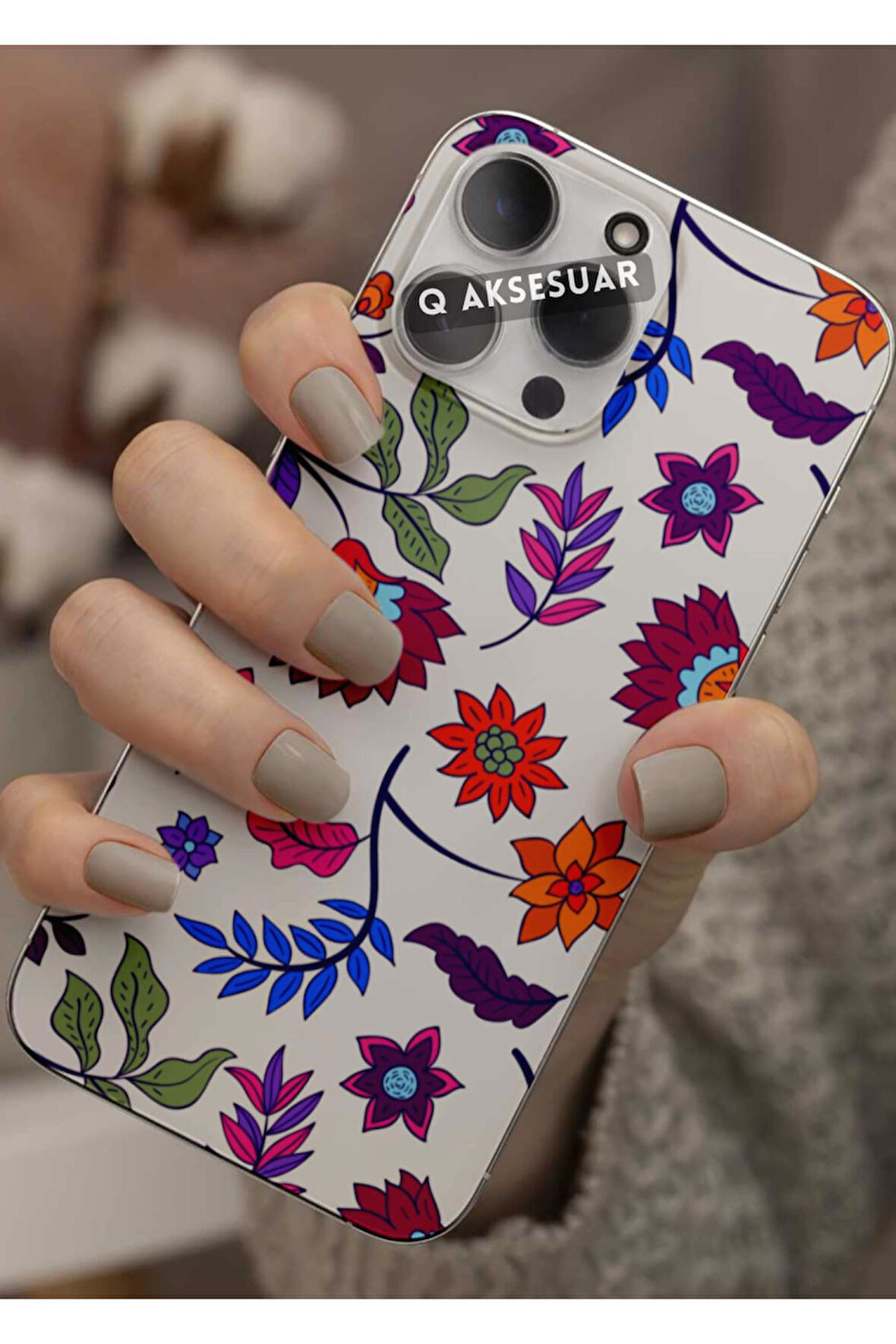 Huawei Y9 2019 Uyumlu Renkli Çiçekler Tasarımlı Şeffaf Telefon Kılıfı Kapak Case