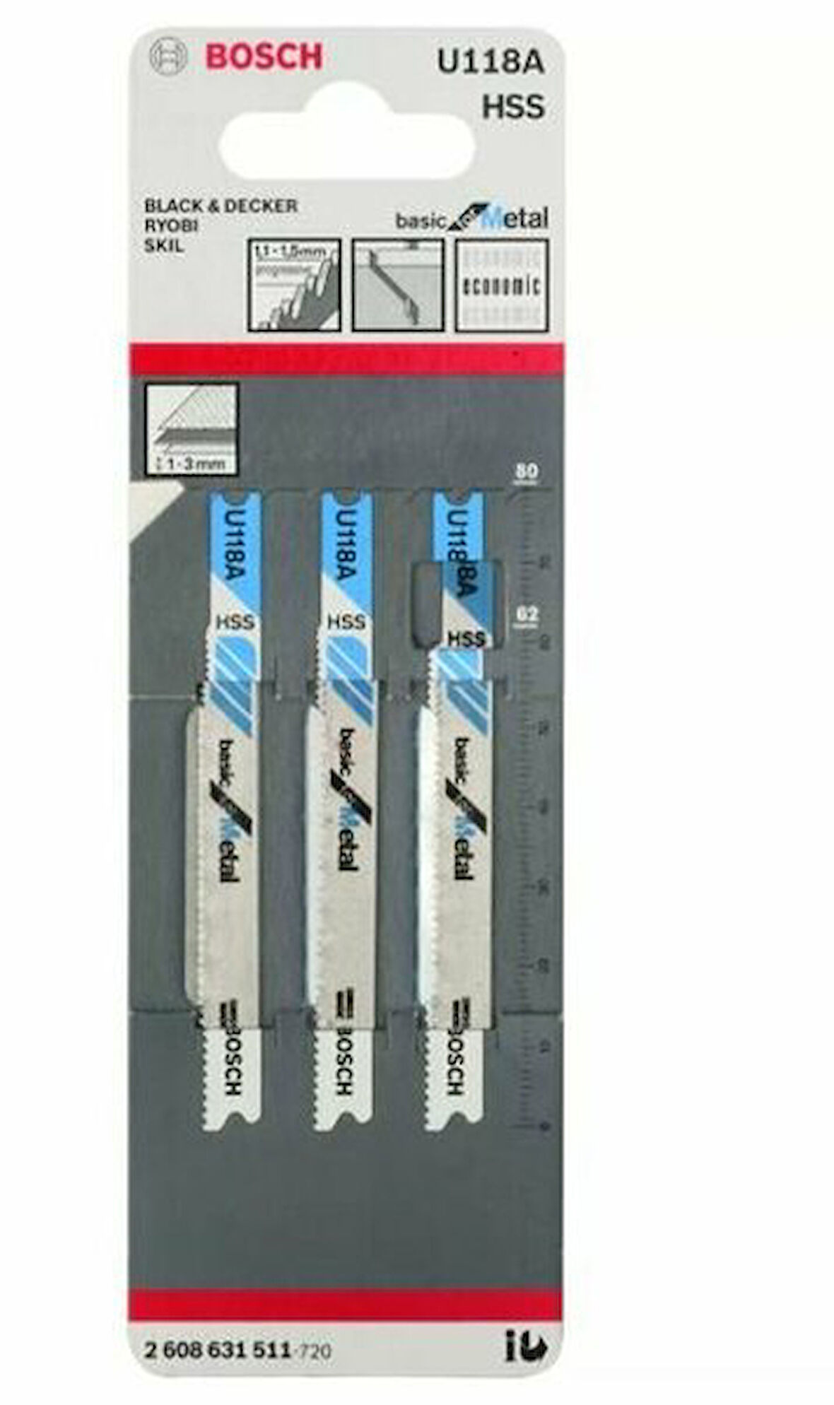 BOSCH Dekupaj Testere Bıçağı Agzı U 118 A 3 Lu 