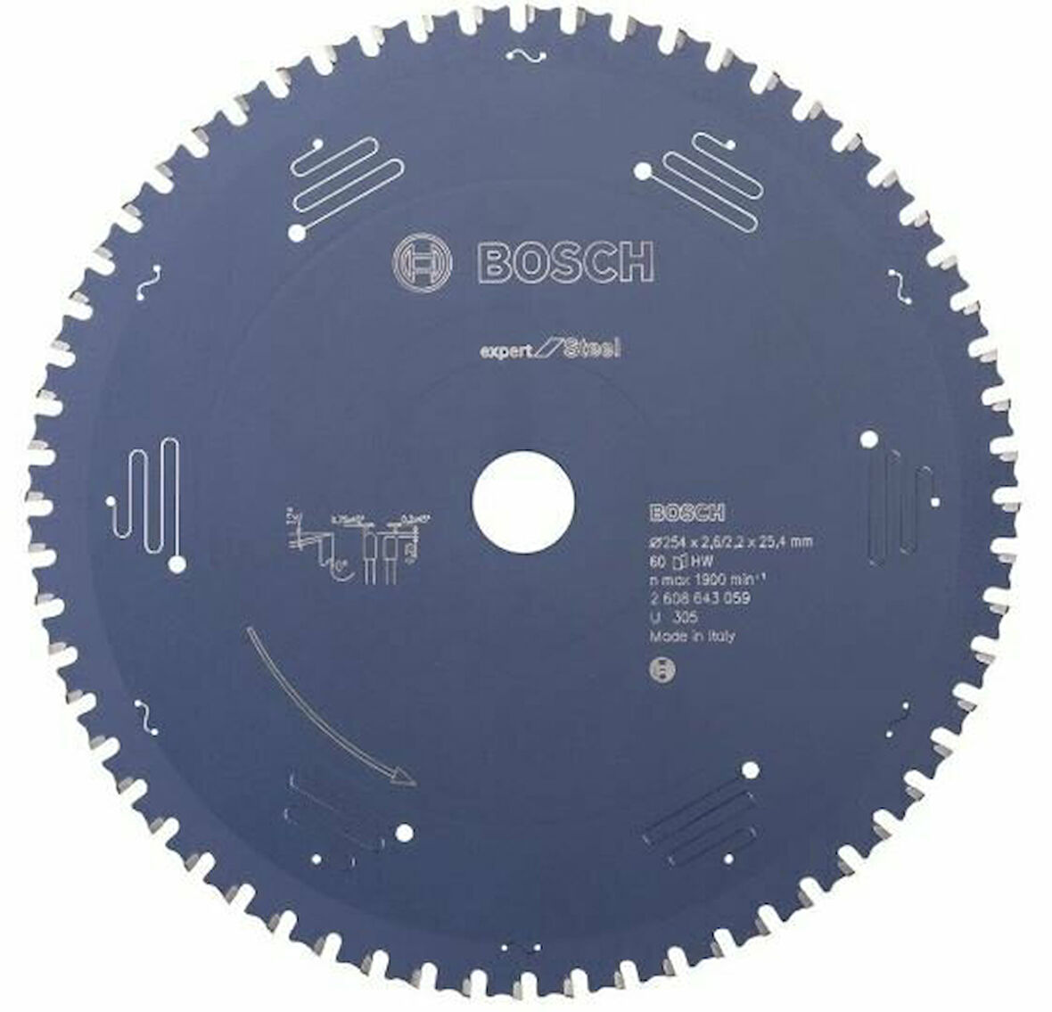 BOSCH Exst Daire Testere Bıçağı 254*25,40 mm 60 Diş 