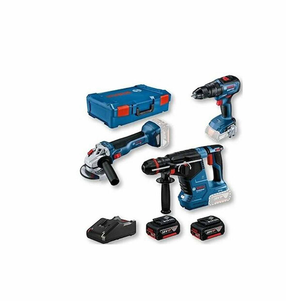 BOSCH 0615990N42 Gbh 187-Lı + Gws 18V-10 + Gsr 18V-50 Üçlü Set